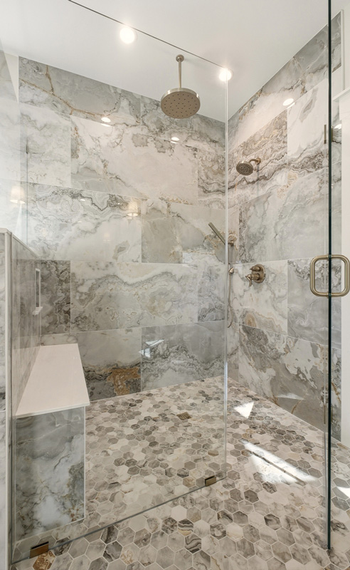 Oversized 24x48 tile custom shower